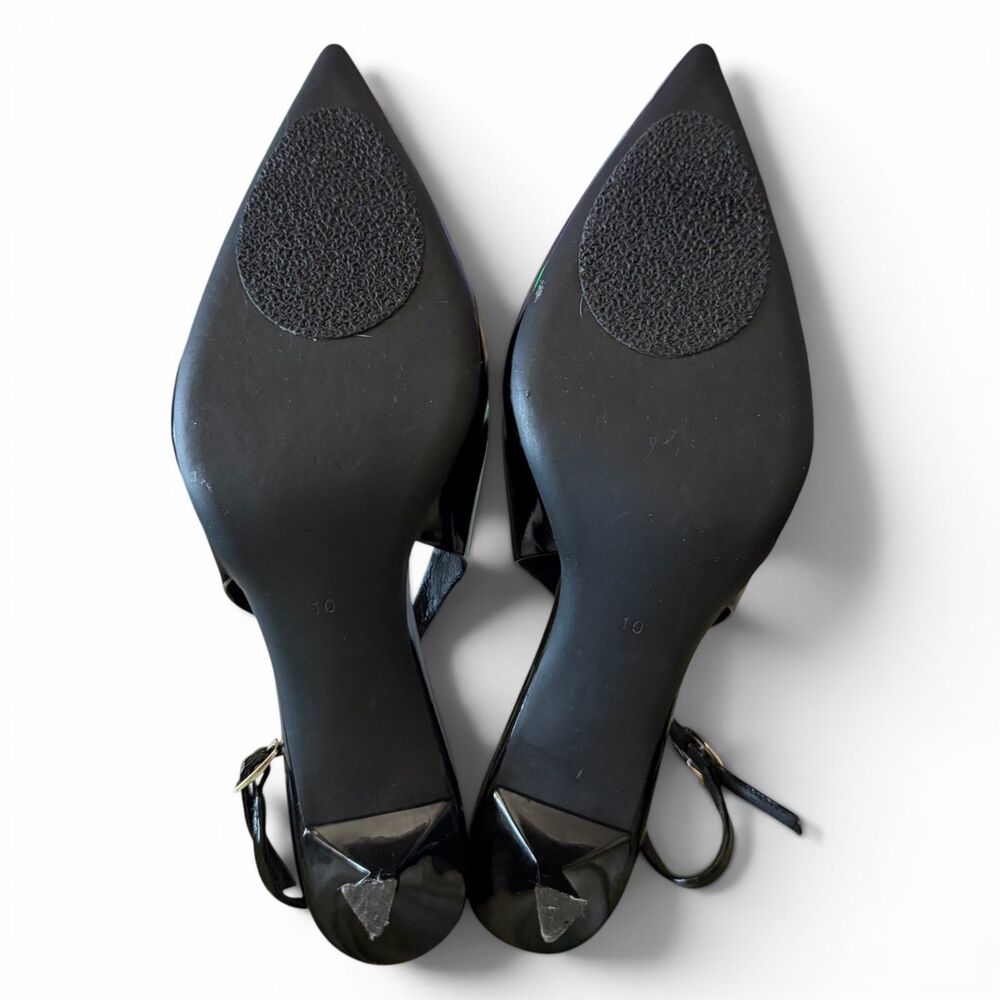 jeffrey campbell pointed toe patent slingbacks whimsigoth black women's pumps 10 - Picture 6 of 6